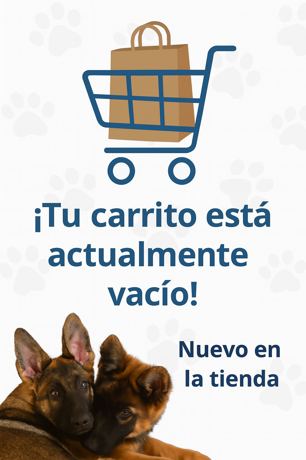 Carrito vacío con cachorros