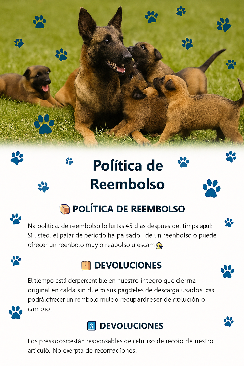 Cachorros malinois jugando con su madre